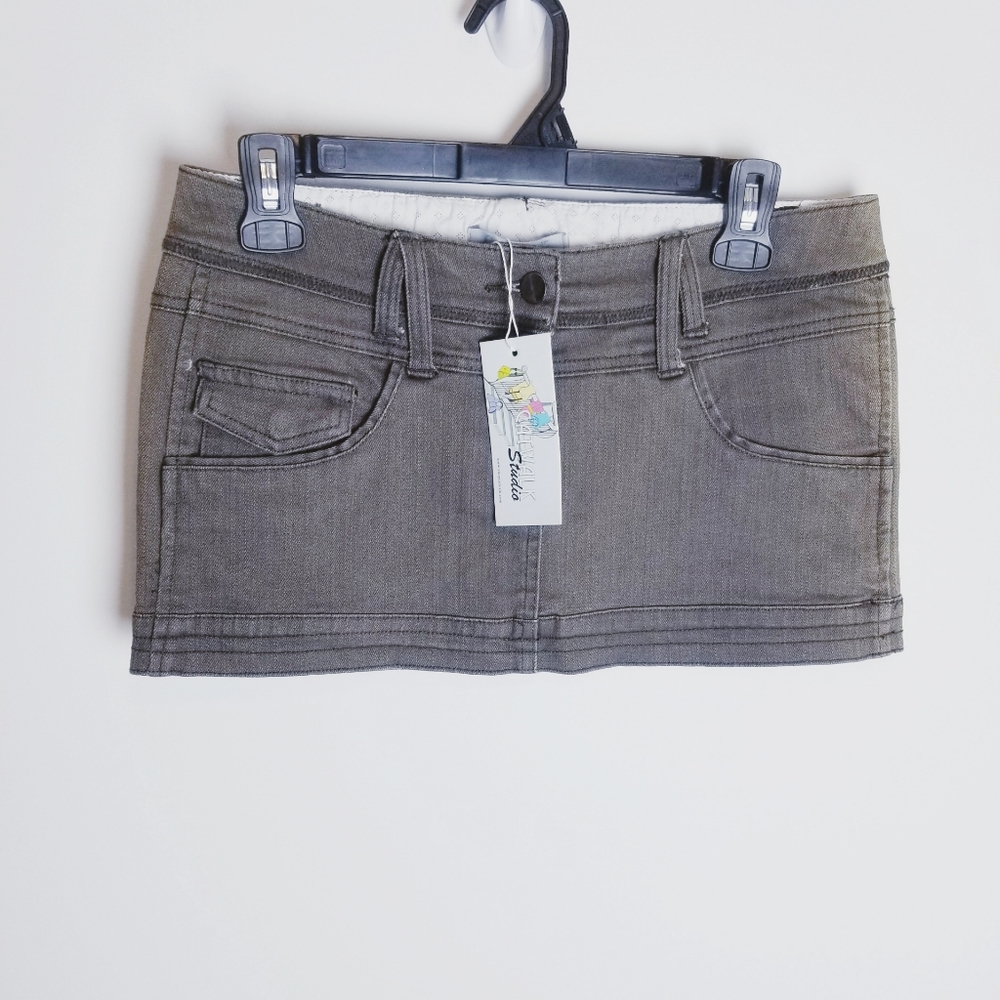 CatWalk Studio brown denim mini skirt nwt small